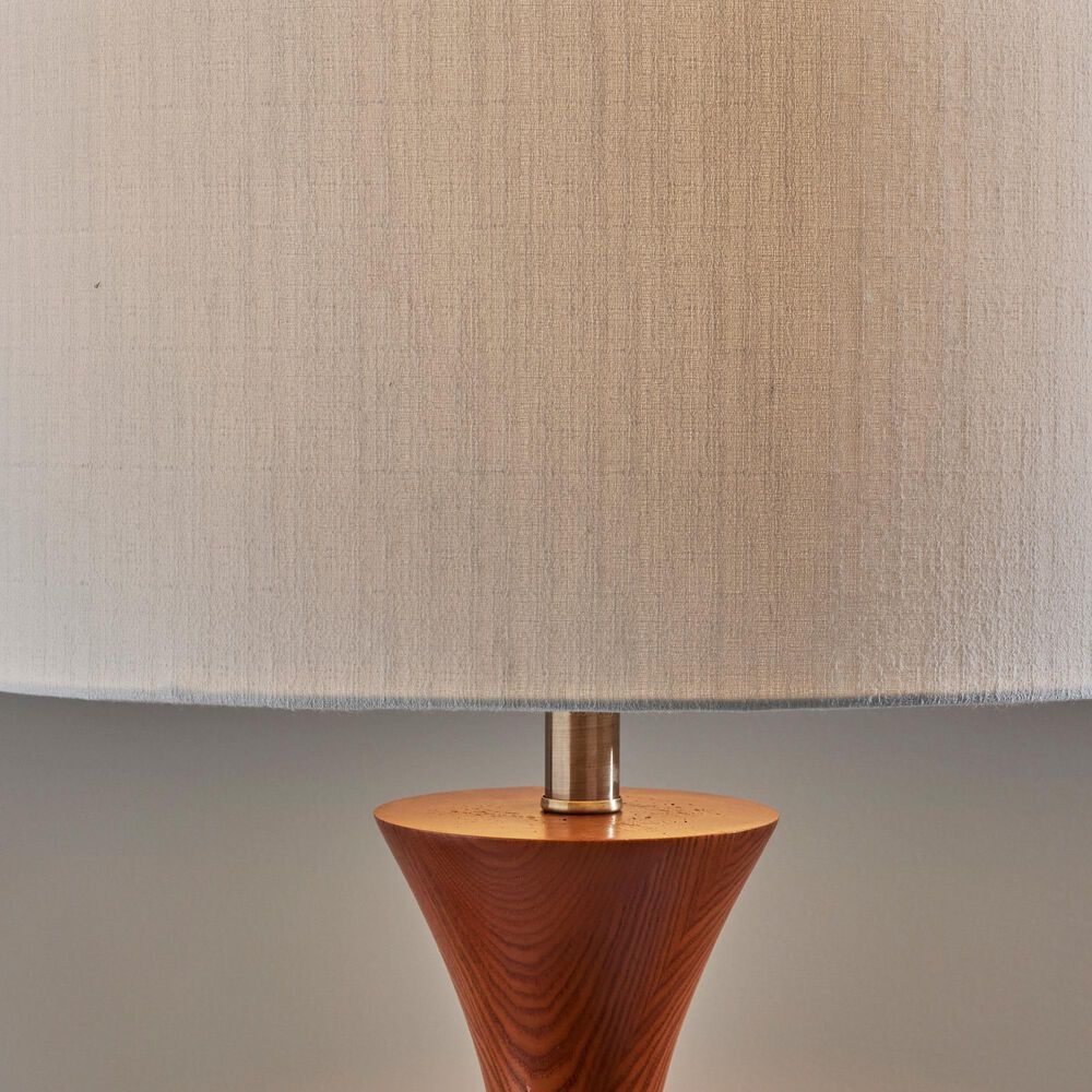 Adesso Rebecca Floor Lamp in Walnut and Antique Brass, , large