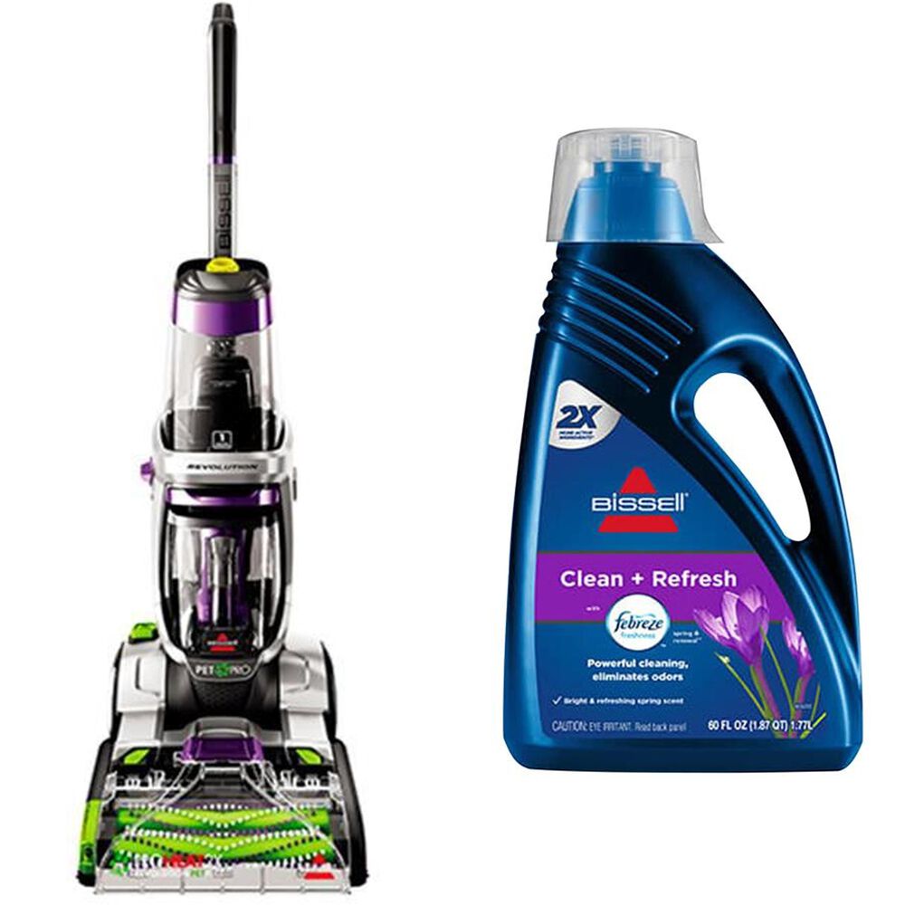 Bissell ProHeat 2X Revolution Pet Pro Carpet Cleaner and Deep Clean and Refresh Carpet Cleaning 60 Oz Formula Floor Care Package, , large