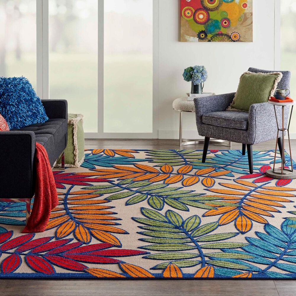 Nourison Aloha Floral 9&#39;6&quot; x 13&#39; Multicolor Indoor/Outdoor Area Rug, , large