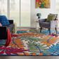 Nourison Aloha Floral 9"6" x 13" Multicolor Indoor/Outdoor Area Rug, , large