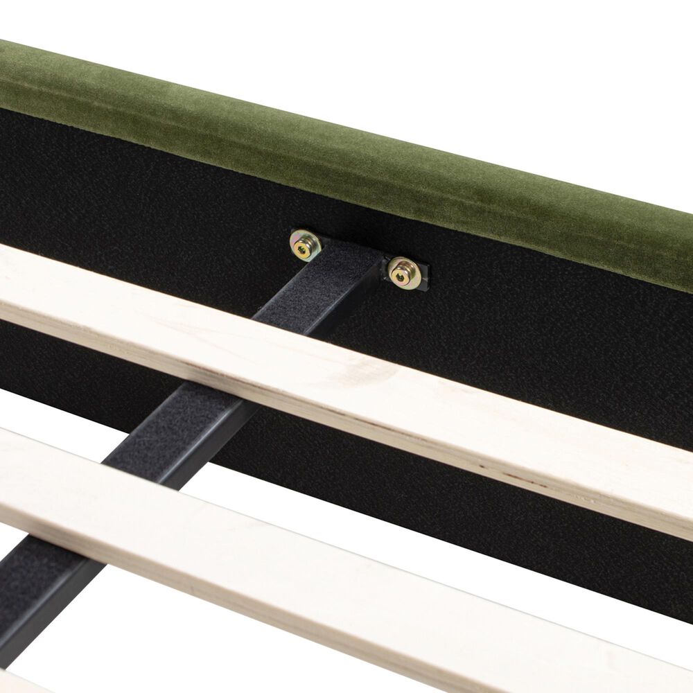Jennifer Taylor Home Archie Puffy Grounded King Upholstered Platform Bed in Olive Green, , large