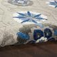 Nourison Aloha 7"10" Round Grey and Blue Indoor/Outdoor Area Rug, , large