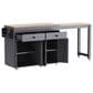 HOMLUX 75" Kitchen Island with Extendable Dining Table in Grey, , large