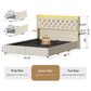 HOMLUX Queen Upholstered Platform Storage Bed in Beige, , large