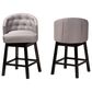 Baxton Studio Theron Swivel Counter Stool with Grey Cushion in Espresso Brown (Set of 2), , large