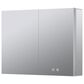 Lexora Home Corsica 36" x 28" LED Mirror Medicine Cabinet with Defogger in Aluminium, , large