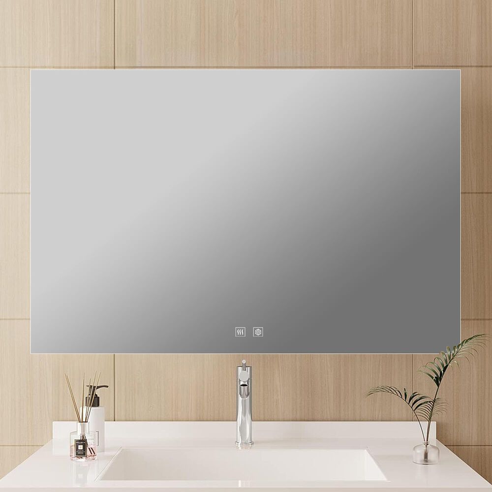 Lexora Home Vellum 40" x 28" LED Vanity Mirror, , large