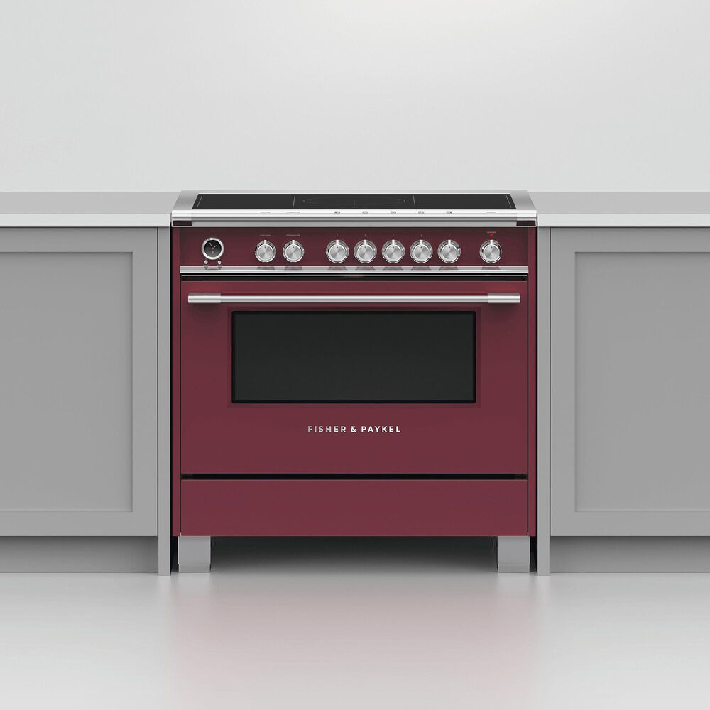 Fisher and Paykel 36&quot; Classic Induction Range with 5 Burners in Red, , large