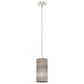 Hunter Solhaven 1-Light Mini Pendant with Light Gray Oak Shade in Brushed Nickel, , large