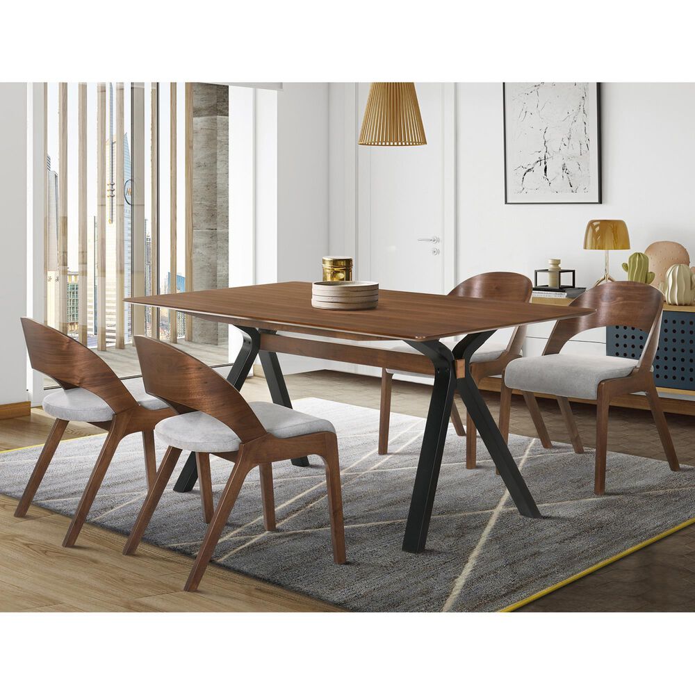 Blue River Laredo and Polly 5-Piece Dining Set in Walnut and Black, , large