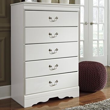 Signature Design by Ashley Anarasia 5 Drawer Chest in White, , large