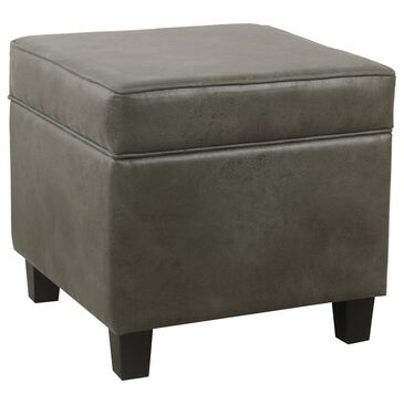 Kinfine Square Ottoman with Lift Top in Gray, , large