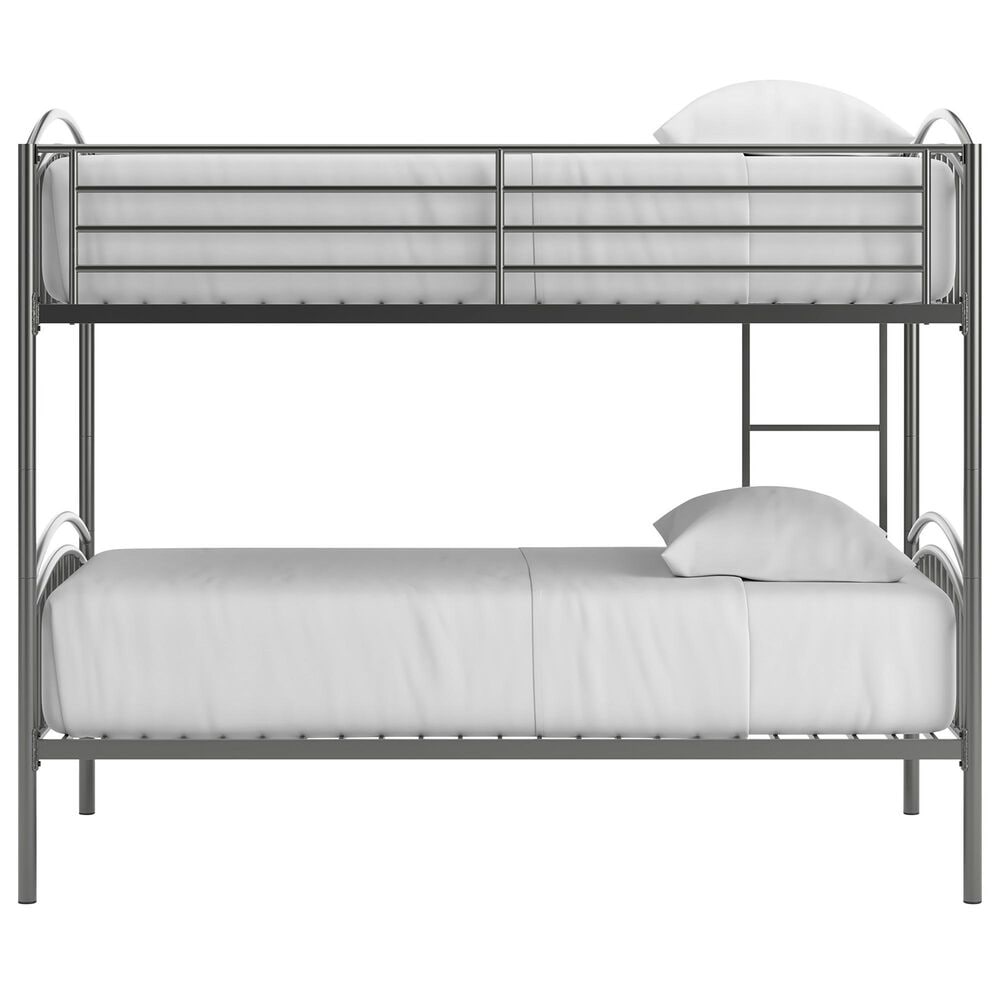 Ashley Lanceburg Twin over Twin Bunk Bed with Ladder in Gray, , large