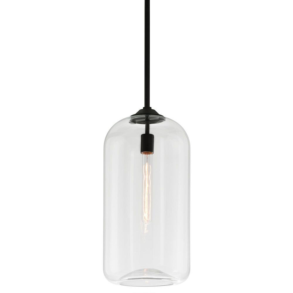Troy Lighting District 10" 1-Light Pendant in Soft Black and Clear, , large