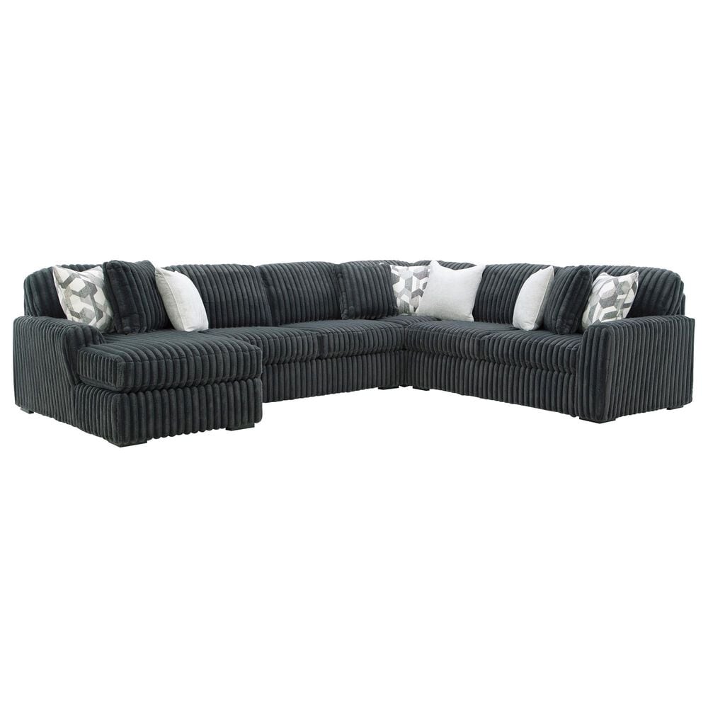 Ashley Midnight-Madness 4-Piece Left Facing Sectional with Chaise in Gunmetal, , large