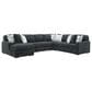 Ashley Midnight-Madness 4-Piece Left Facing Sectional with Chaise in Gunmetal, , large