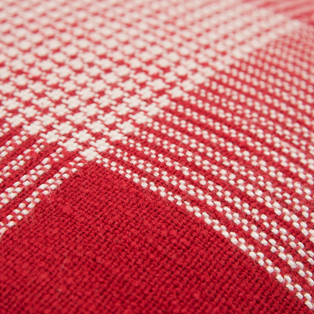 Rizzy Home Plaid 20&quot; Poly Filled Pillow in Red/White, , large