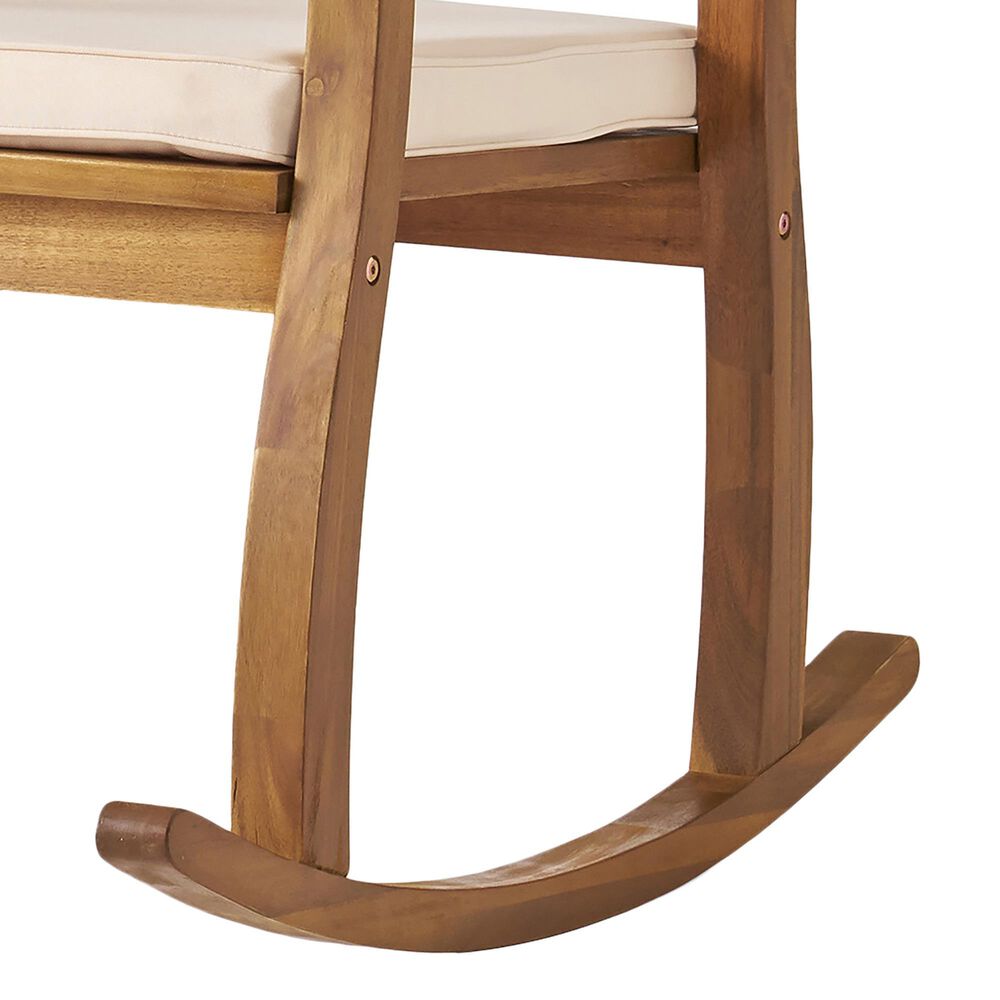 Noble House Selma Patio Rocking Chair in Cream, , large