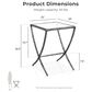 Furniture of America Lalia Side Table with Tempered Glass Top and X-Base in Gun Metal, , large