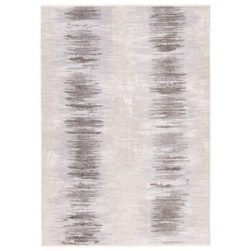 Jaipur En Blanc Cassius 3" x 8" Feather Gray, Blanc De Blanc, Rainy Day, Walnut and Sharkskin Runner, , large