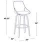 LumiSource Diana 30" Swivel Barstool with Black Faux Leather Upholstery in Walnut and Black (Set of 2), , large