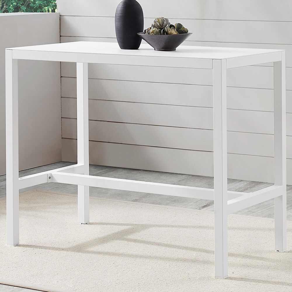 Linon Home Decor Holland 54" Outdoor Dining Table in White, , large