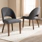 Baxton Studio Wesley Side Chair with Dark Grey Cushion in Walnut (Set of 2), , large