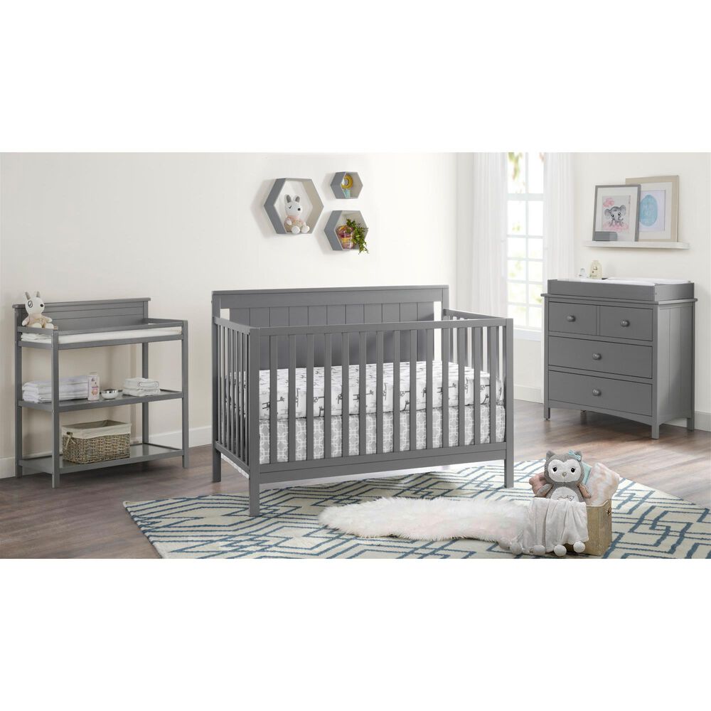 Oxford Baby Lazio 4-In-1 Convertible Crib in Dove Gray, , large
