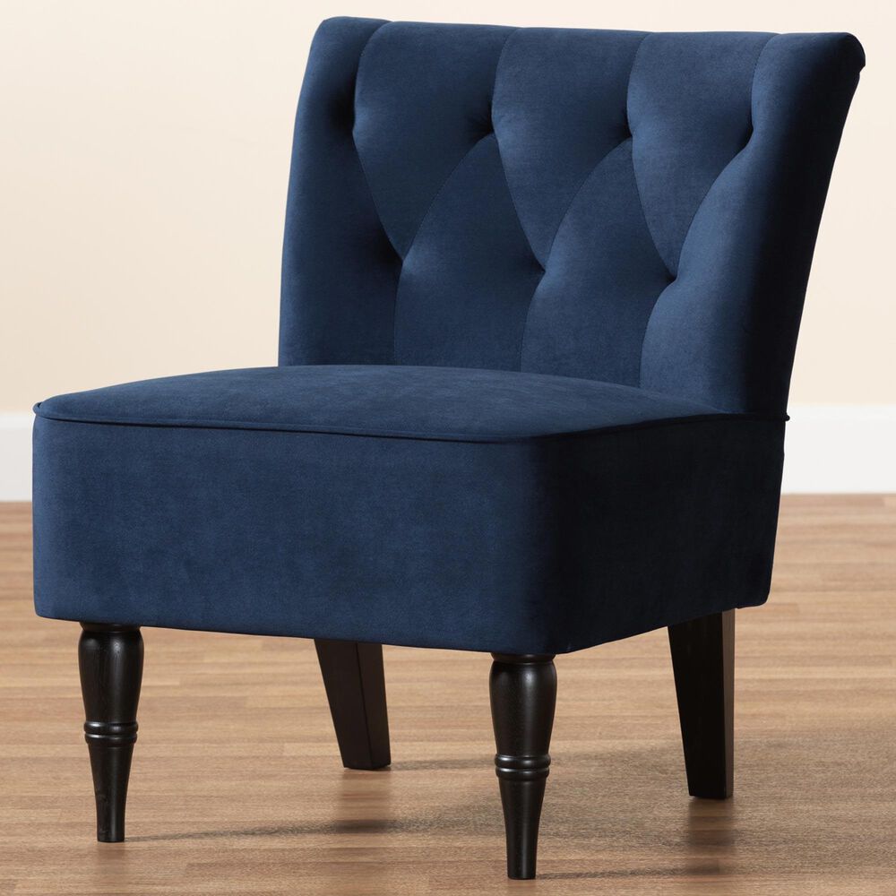 Baxton Studio Harmon Accent Chair in Navy Blue, , large
