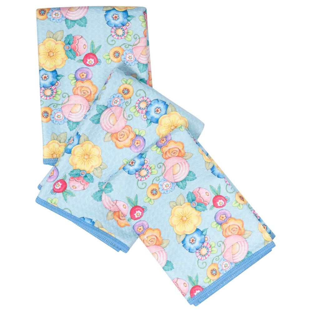 Once Again Home Wildflower Garland Reversible Mighty Mini Towel in Light Blue &#40;Set of 3&#41;, , large