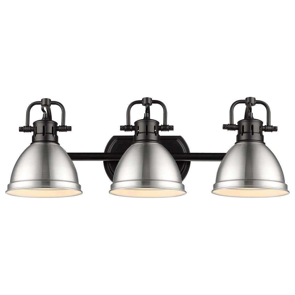 Golden Lighting Duncan 3-Light Bath Vanity in Matte Black and Pewter, , large