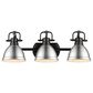 Golden Lighting Duncan 3-Light Bath Vanity in Matte Black and Pewter, , large