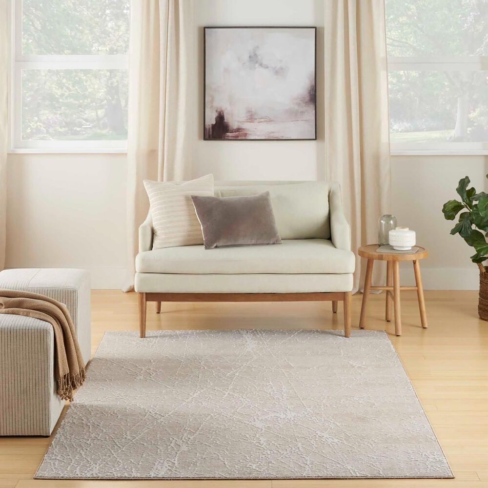 Nourison Exhale 5&#39;3&quot; x 7&#39;3&quot; Mocha and Ivory Area Rug, , large