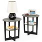 HOMLUX Jaya Oval End Table in French Oak Grey and Black (Set of 2), , large