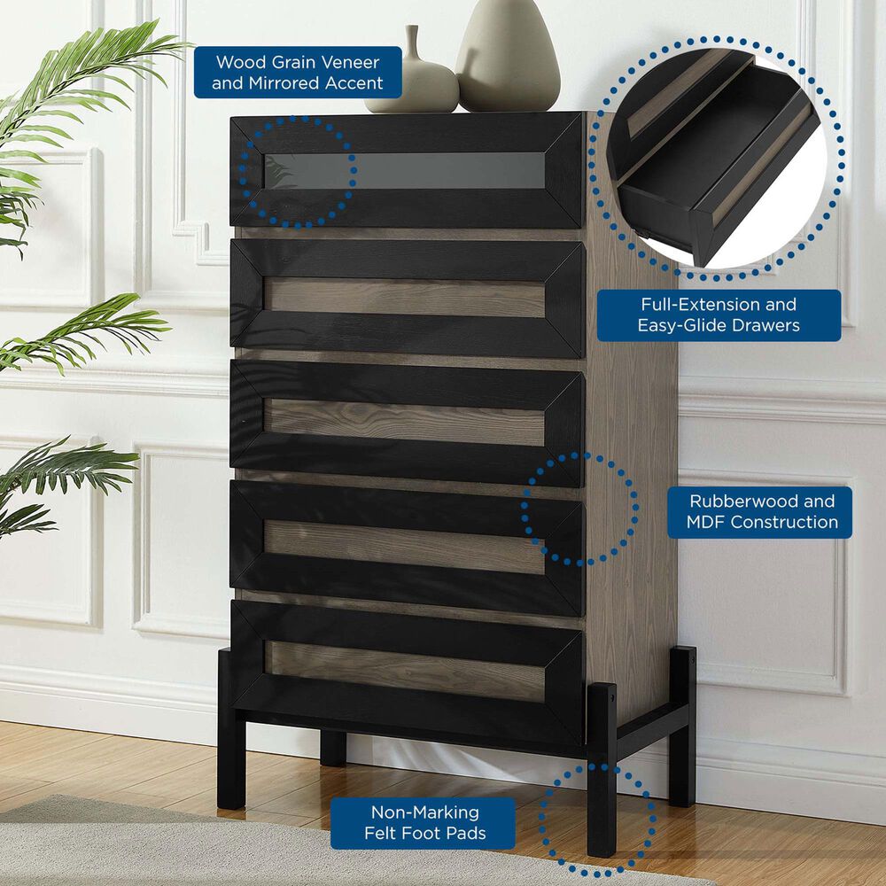 Modway Merritt 5-Drawer Chest in Oak, , large