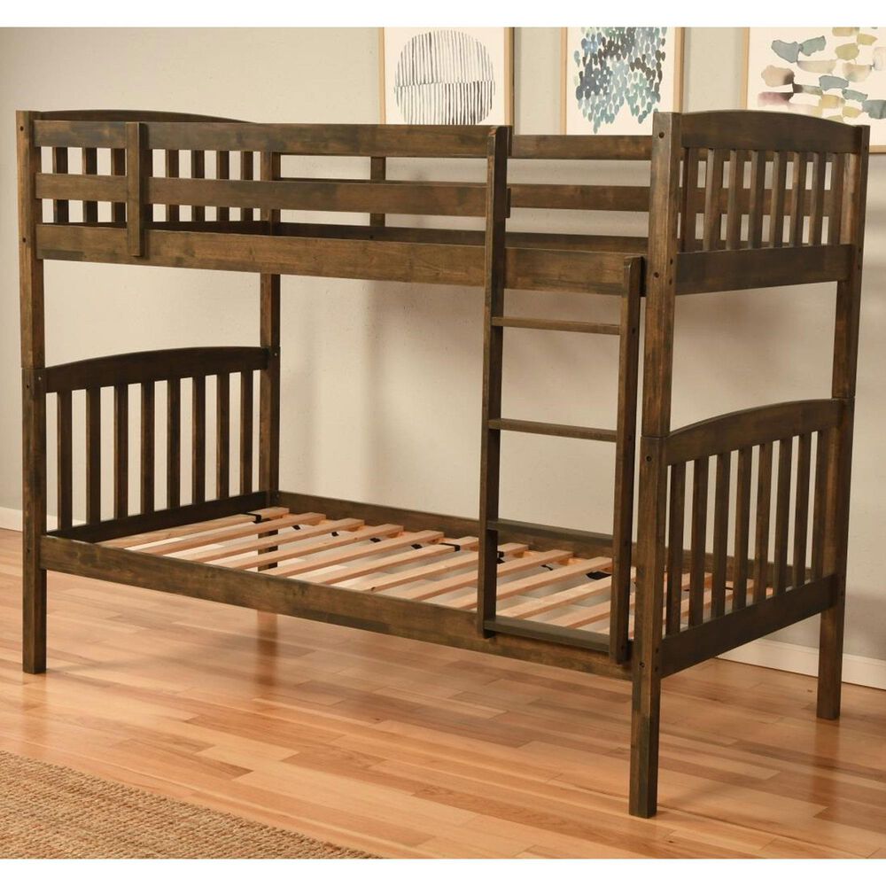 Sable Home Claire Twin over Twin Bunk Bed in Rustic Walnut, , large