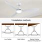 HOMLUX 52" Indoor Ceiling Fan with LED Light in White, , large