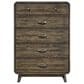 New Heritage Design Rex 5-Piece Queen Panel Bedroom Set in Walnut, , large