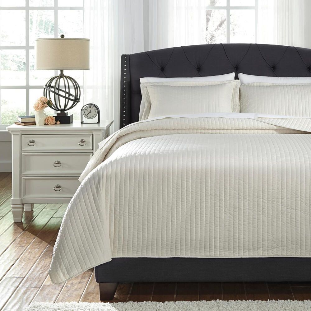 Signature Design by Ashley Raleda 3-Piece Queen Coverlet Set in Buff, , large