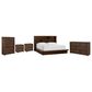 Riva Ridge Modern Loft California King Platform Bed with Dresser, Chest, and Two Nightstands in Brownstone, , large