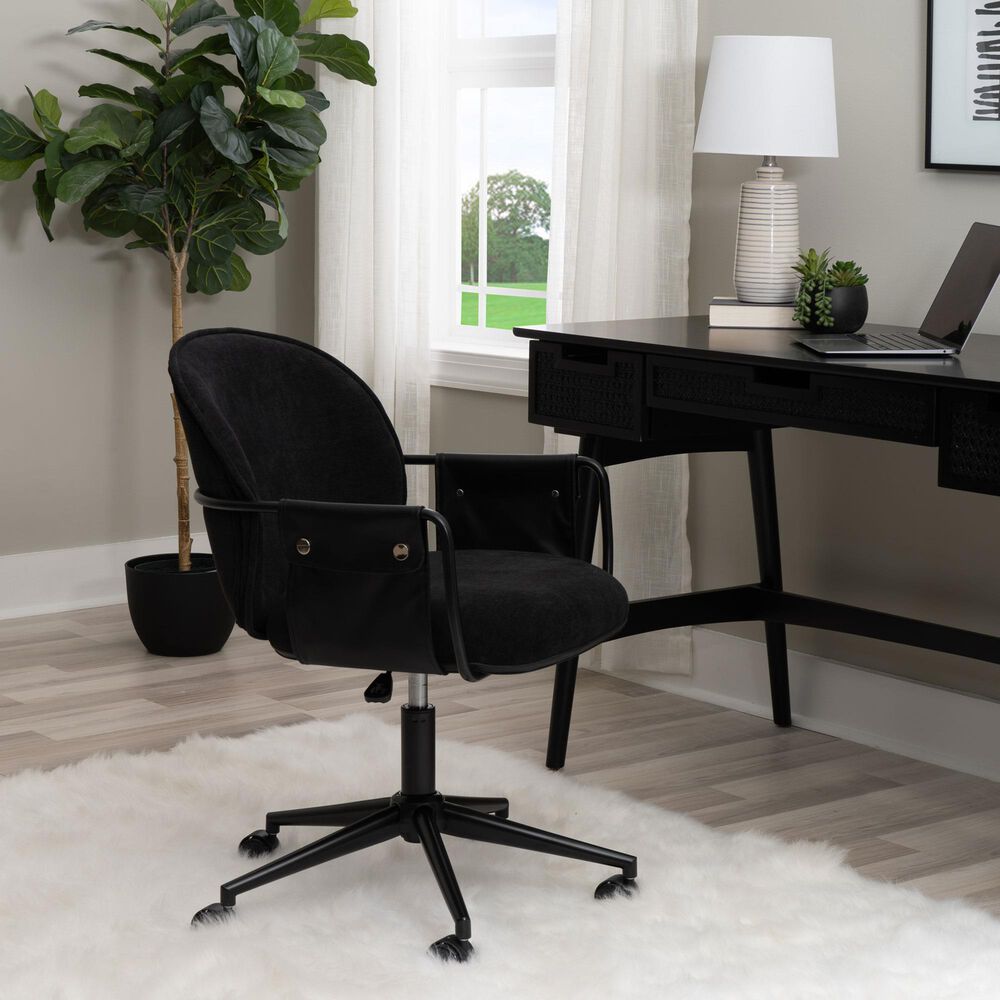 Linon Home Decor Karri Office Chair in Black, , large