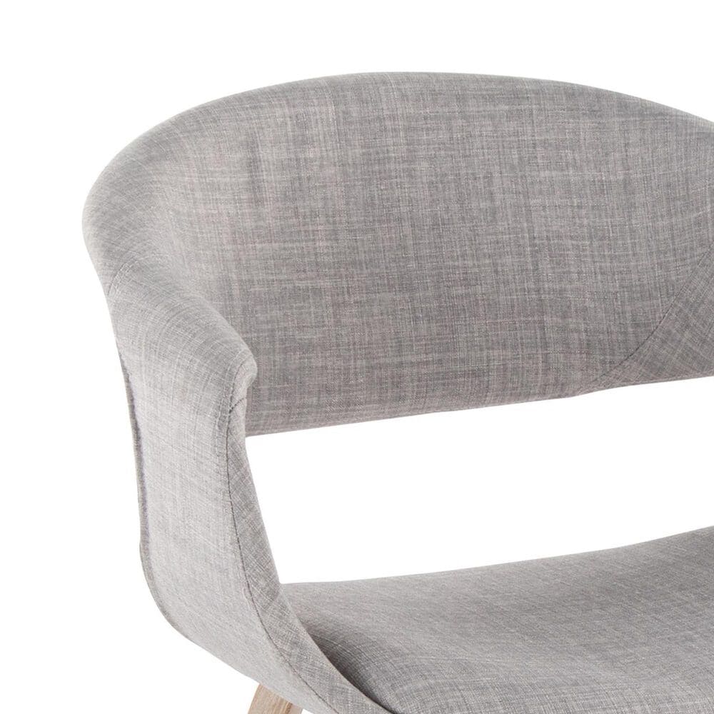 LumiSource Curvo Contemporary Upholstered Chair in Whitewashed Wood and Grey Fabric by LumiSource - Set of 2, , large