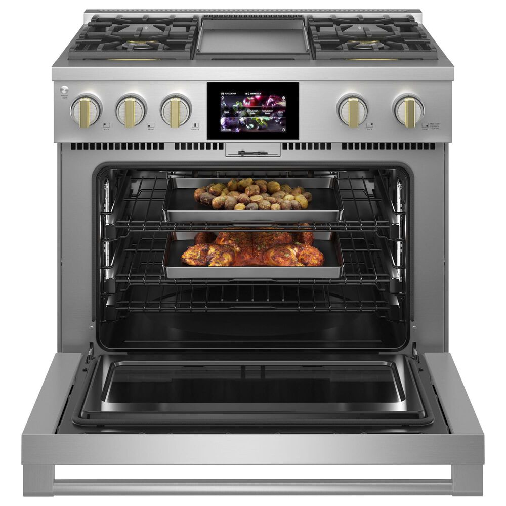 Monogram 36&quot; Dual-Fuel Professional Range with 4 Burners and Griddle in Stainless Steel, , large