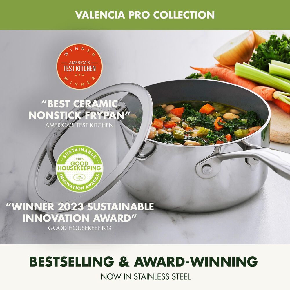 Green Pan Valencia Pro 1.6-Quart Sauce Pan with Lid in Stainless Steel, , large