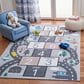 Safavieh Kids Playhouse 4"4" x 6" Grey and Pink Rug, , large