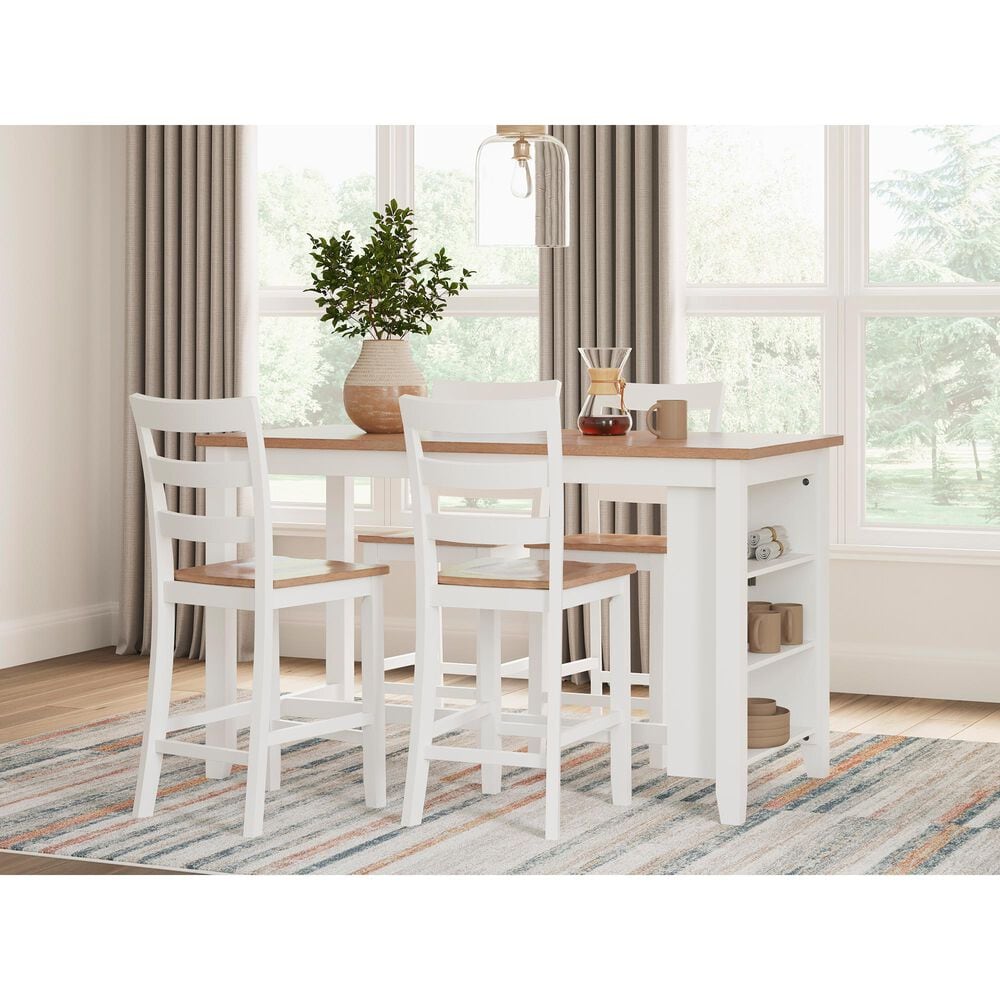 Ashley Gesthaven Counter Height Table in Light Natural and White - Table Only, , large