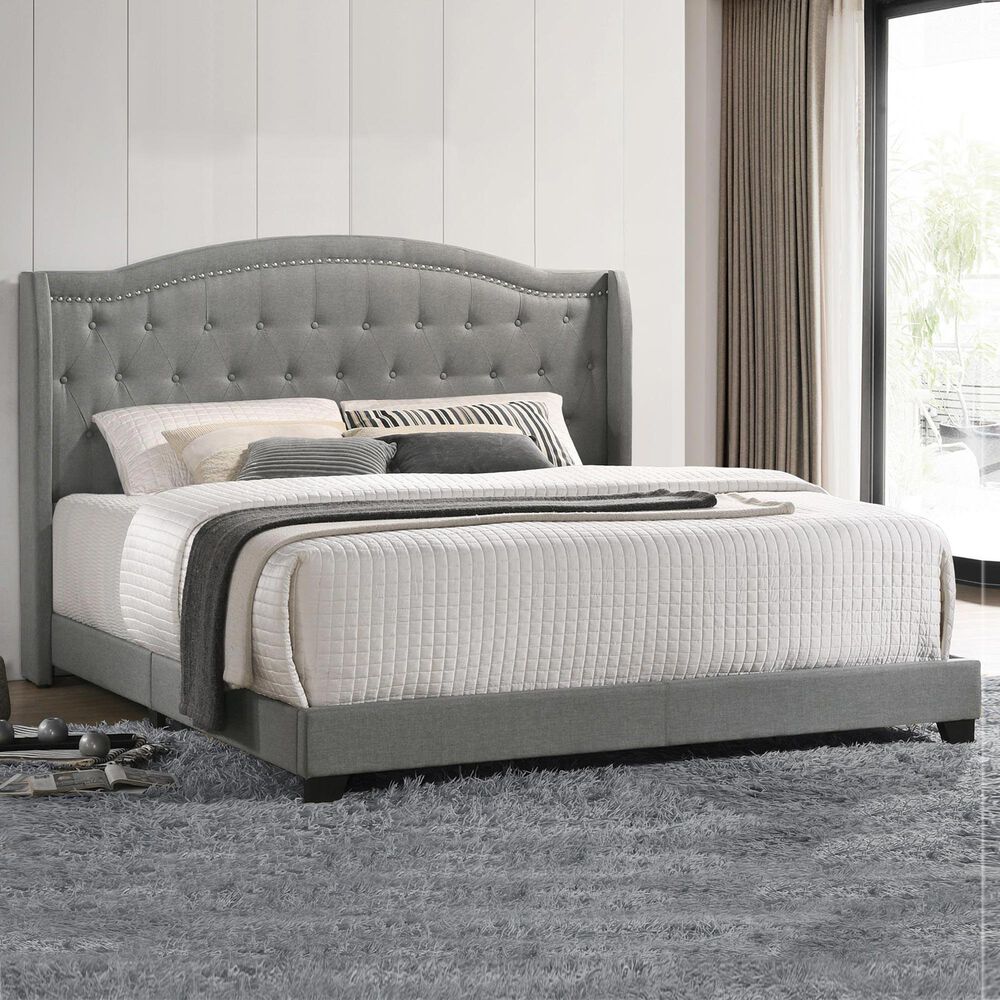 Hawthorne Furniture Rhyan Upholstered King Bed in Smoke, , large