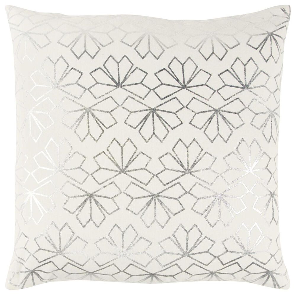 Rizzy Home 20" x 20" Pillow Cover in Cream with Silver, , large