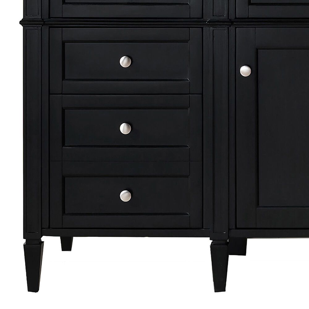 James Martin Vanities Brittany 60&quot; Single Bathroom Vanity in Black Onyx with 3 cm Victorian Silver Quartz Top and Rectangular Sink, , large
