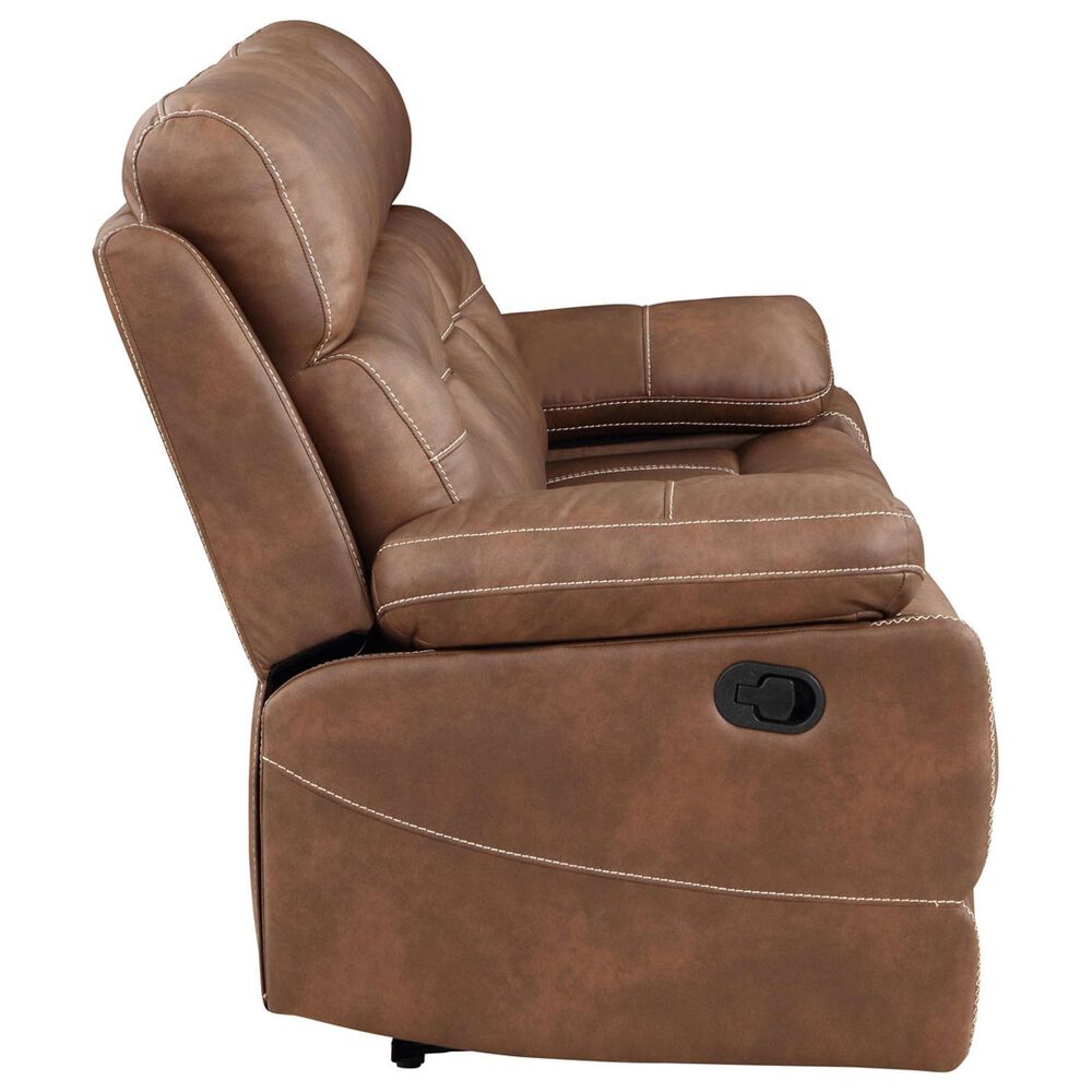 Steve Silver Rudger Manual Reclining Sofa in Chestnut Brown, , large